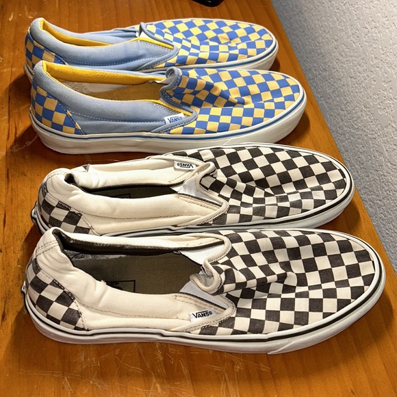 Two pair of vintage Vans Slip on Chekerboard shoes, men’s size US 11 - Picture 3 of 12
